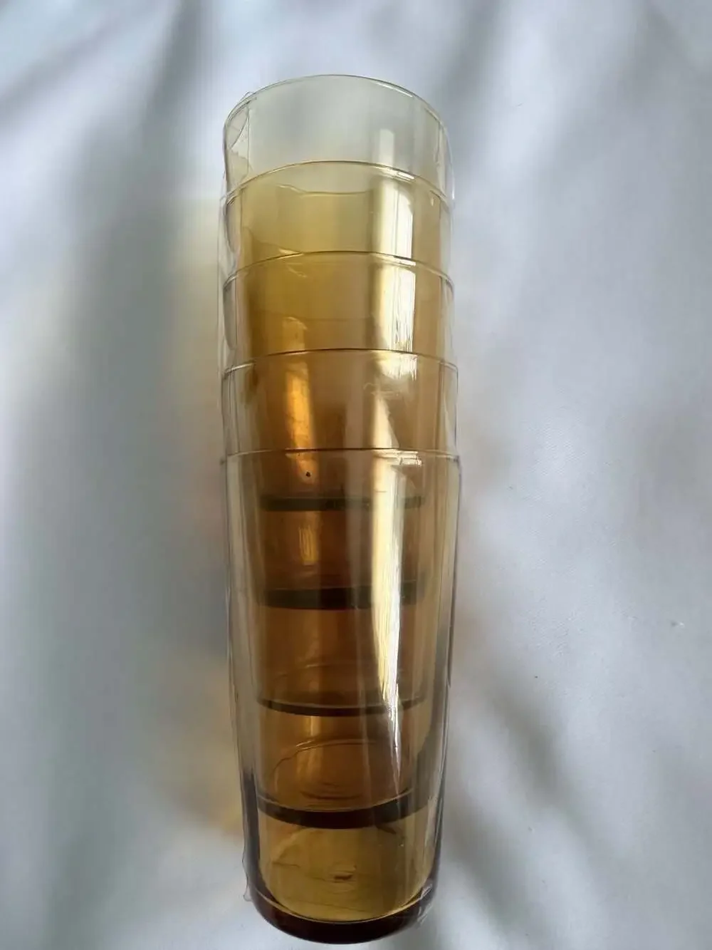 Vintage Amber Glass Tumblers Set Of 5 5 Inches Amber Barware